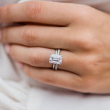 Emerald Solitaire Lab Grown Diamond Engagement Ring