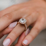 Cushion Halo & Pave Lab Grown Diamond Engagement Ring