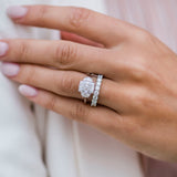 Elongated Cushion Three Stone Lab Grown Diamond Engagement Ring
