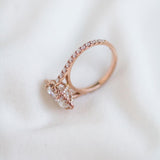 Pear Halo & Pave Cathedral Lab Grown Diamond Engagement Ring