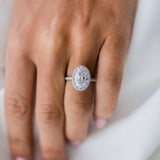 Oval Halo & Pave Lab Grown Diamond Engagement Ring