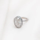 Oval Double Halo & Pave Lab Grown Diamond Engagement Ring