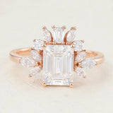 Emerald Cluster Lab-Grown Diamond Engagement Ring