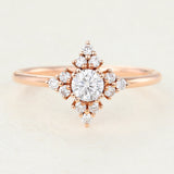 Round Cluster Lab-Grown Diamond Engagement Ring