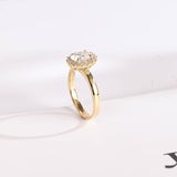 Stunning 1.0 - 2.0 CT Oval Moissanite Engagement Ring with Halo Design 7