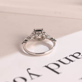 Stunning 1.0 - 2.0 CT Radiant Moissanite Engagement Ring with Double Shank & Pave Design 5