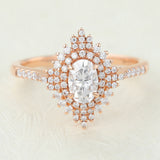 Oval Cluster Lab-Grown Diamond Engagement Ring