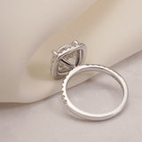 Stunning 1.0 - 2.0 CT Cushion Moissanite Engagement Ring with Pave & Halo Design 10