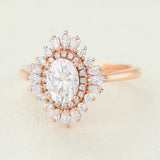 Oval Cluster Lab-Grown Diamond Engagement Ring