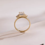 Stunning 1.0 - 2.0 CT Emerald Moissanite Engagement Ring With Cluster Design 8