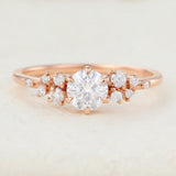 Round Cluster Lab-Grown Diamond Engagement Ring