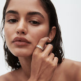 East West Wedding Band Featuring 1.0 TCW Marquise Moissanite 11