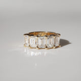 Half Eternity Wedding Band Featuring 5.0 TCW Emerald Moissanite 4