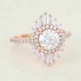 Round Cluster Lab-Grown Diamond Engagement Ring