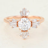 Round Cluster Lab-Grown Diamond Engagement Ring