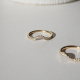 Curved Wedding Band Featuring 0.20 TCW Round Moissanite 8