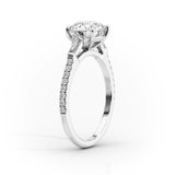 1.50 CT Oval Moissanite Three Stone Pave Setting Engagement Ring - farrellouise