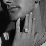 Men's Bold Square Signet Wedding Band 3