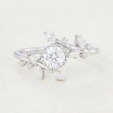 Round Cluster Lab-Grown Diamond Engagement Ring