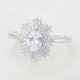Oval Cluster Lab-Grown Diamond Engagement Ring