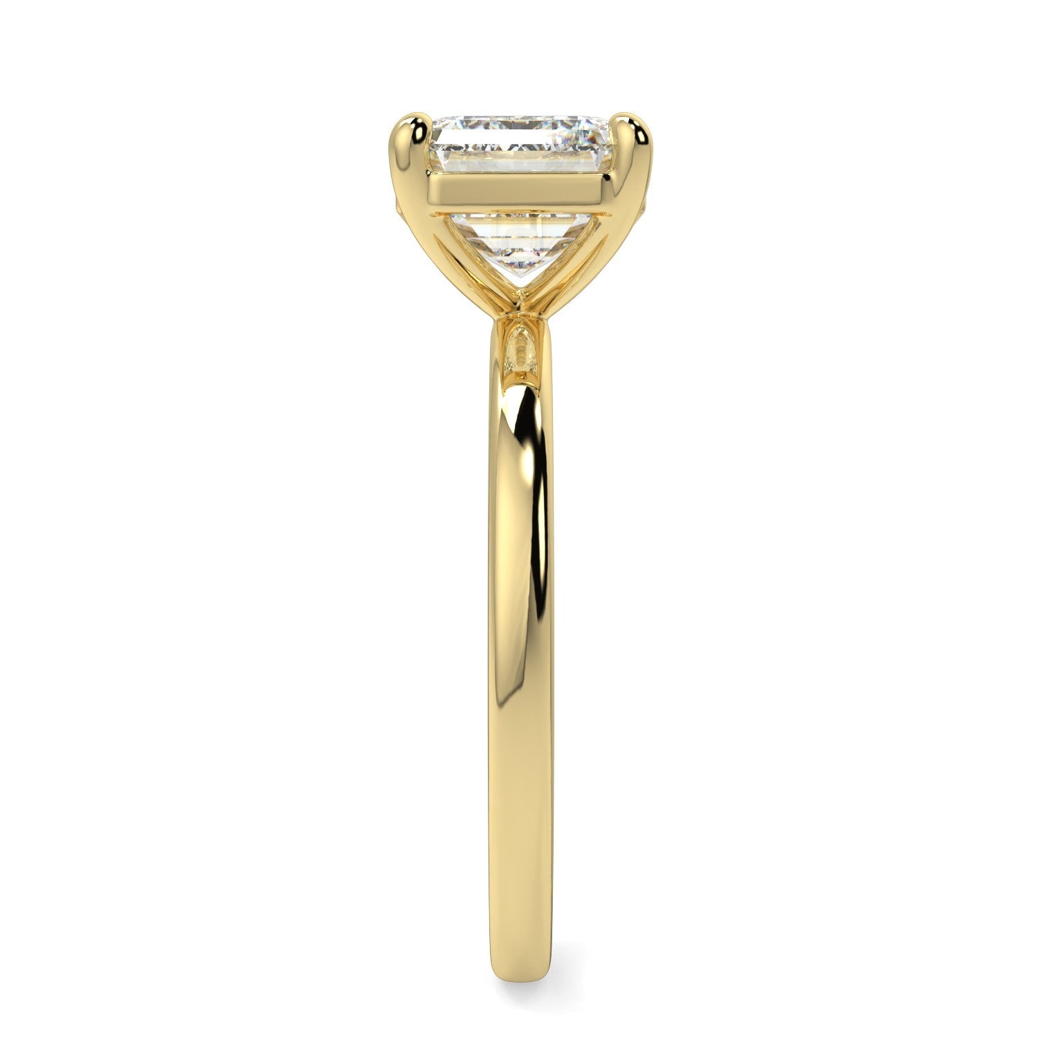 Hidden Halo Engagement Ring Featuring 2.45 CT Emerald Moissanite 3