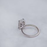 2.70 CT Radiant Solitaire Hidden Halo & Pave Moissanite Engagement Ring 5