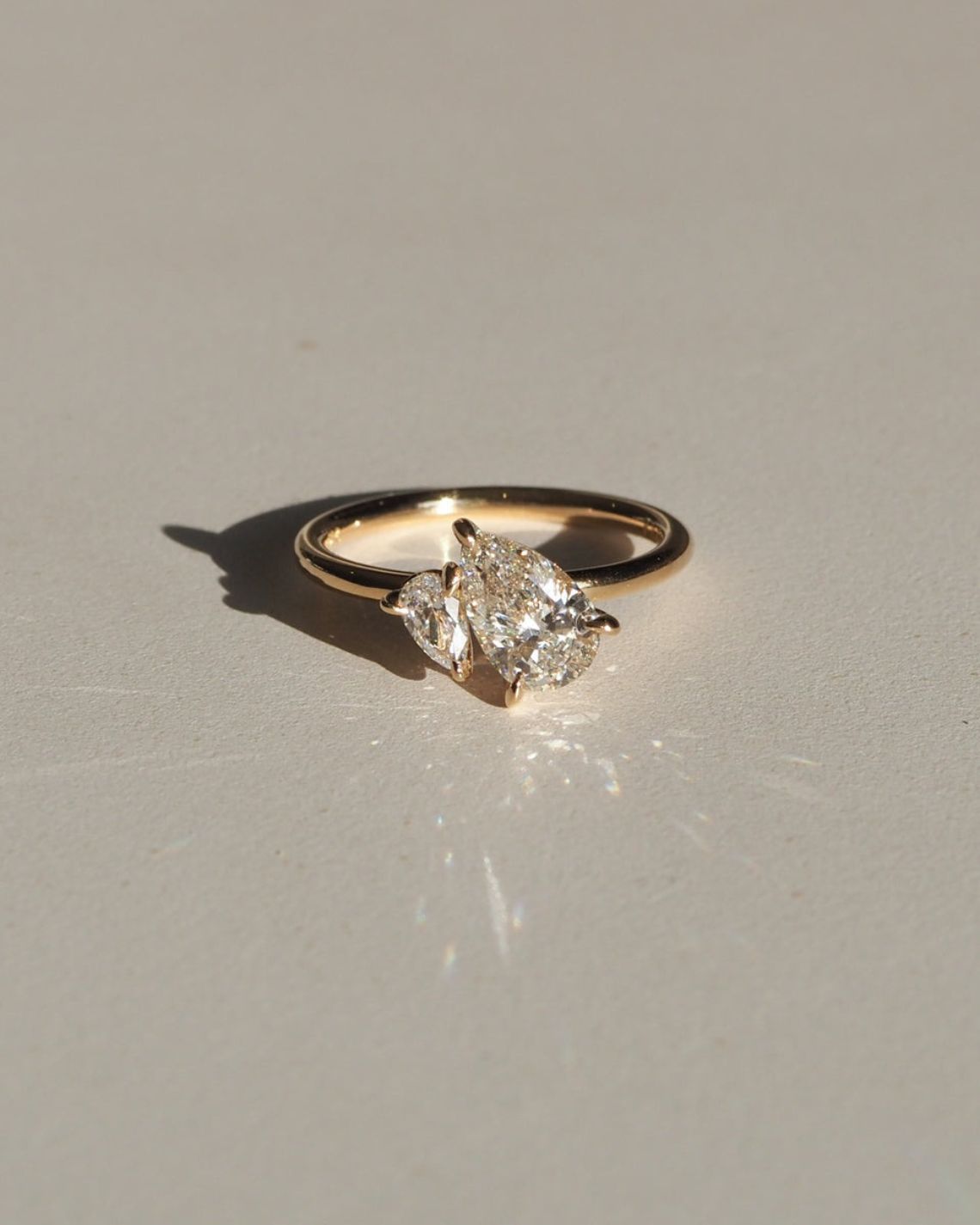 Solitaire Engagement Ring Featuring 1.5 CT Pear Moissanite 1