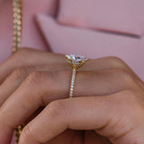 Round Pave Lab Grown Diamond Engagement Ring