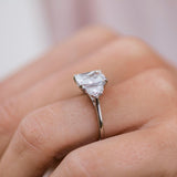 Elongated Cushion Three Stone Lab Grown Diamond Engagement Ring