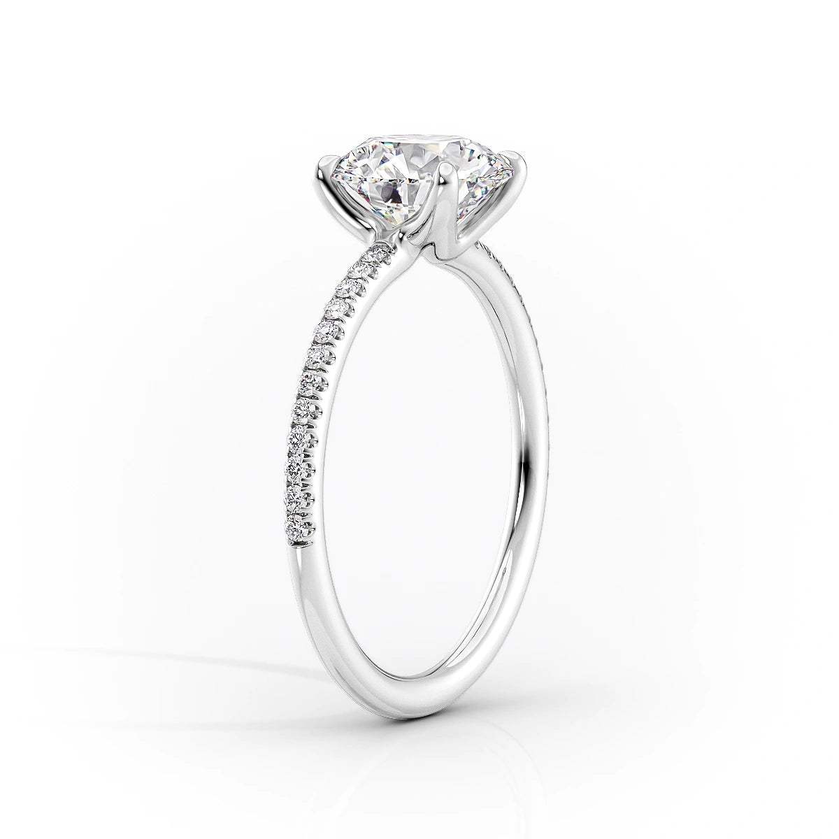 Pave Engagement Ring Featuring 4.0 CT Radiant Moissanite 5