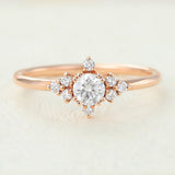 Round Cluster Lab-Grown Diamond Engagement Ring
