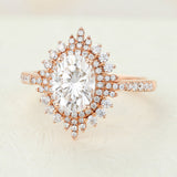Oval Cluster Lab-Grown Diamond Engagement Ring