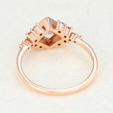 Princess Bezel & Cluster Lab-Grown Diamond Engagement Ring