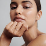 V Shape Wedding Band Featuring 0.10 TCW Round Moissanite