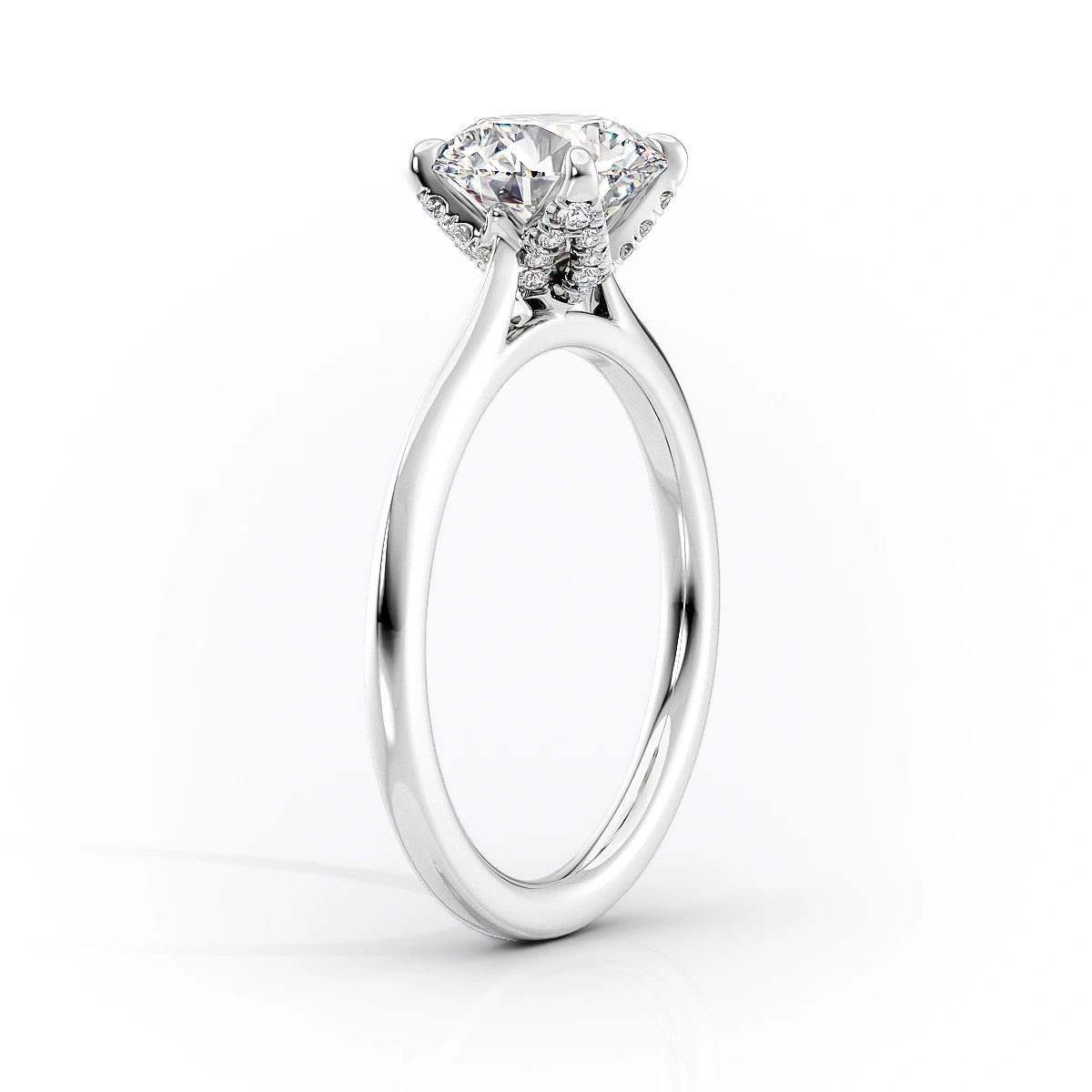 Hidden Halo Engagement Ring Featuring 1.50 CT Oval Moissanite 2