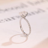 Stunning 1.0 - 2.0 CT Pear Moissanite Engagement Ring with Pave Design 5
