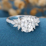 Oval Cluster Lab Grown Diamond Engagement Ring