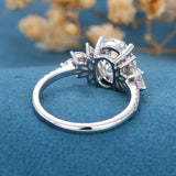Oval Cluster Lab Grown Diamond Engagement Ring