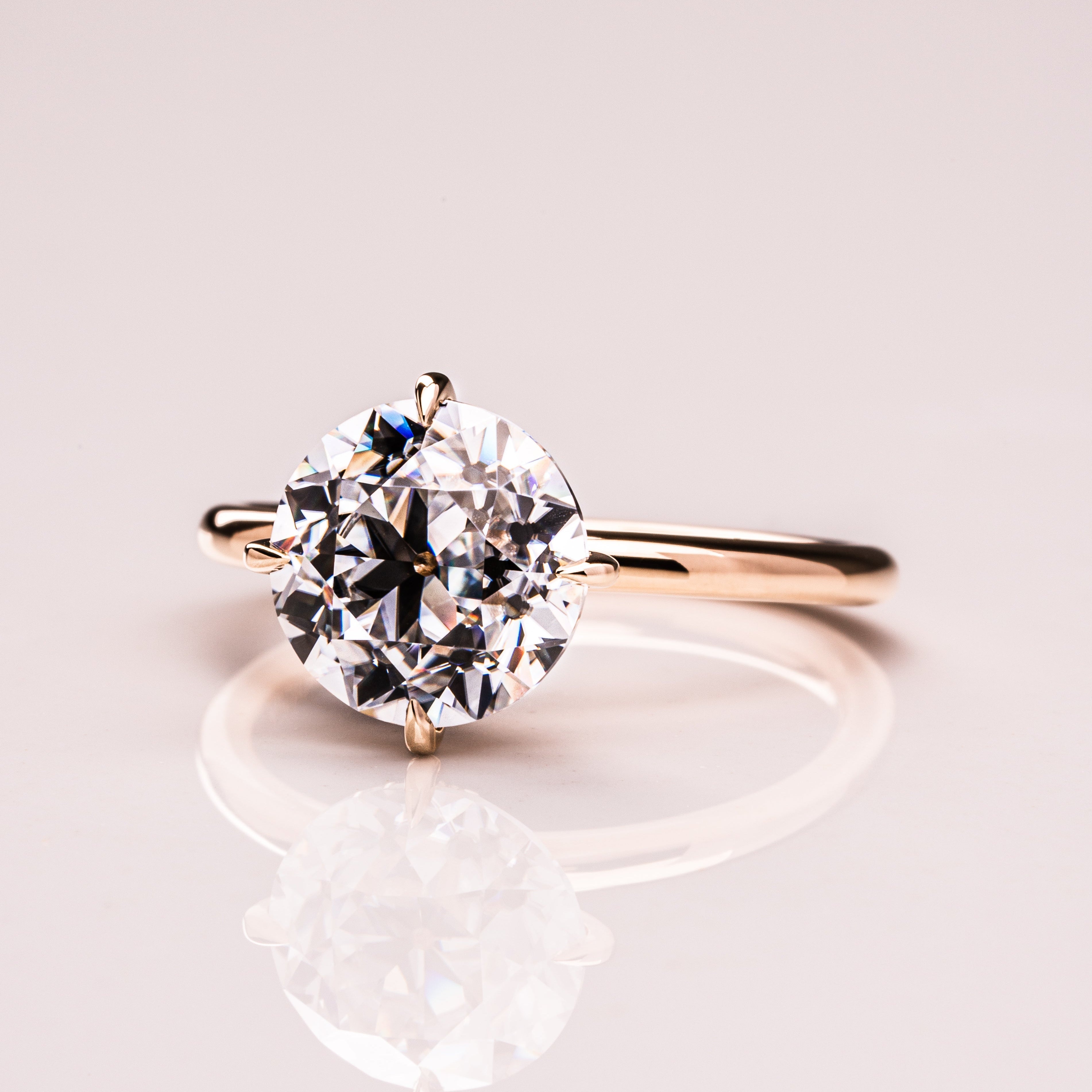 Round Hidden Halo Lab Grown Diamond Engagement Ring