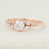 Round Cluster Lab-Grown Diamond Engagement Ring