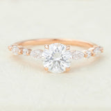 Round Pave Lab-Grown Diamond Engagement Ring
