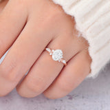 Oval Cluster Lab-Grown Diamond Engagement Ring