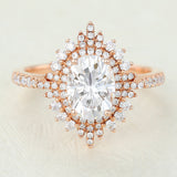 Oval Cluster Lab-Grown Diamond Engagement Ring