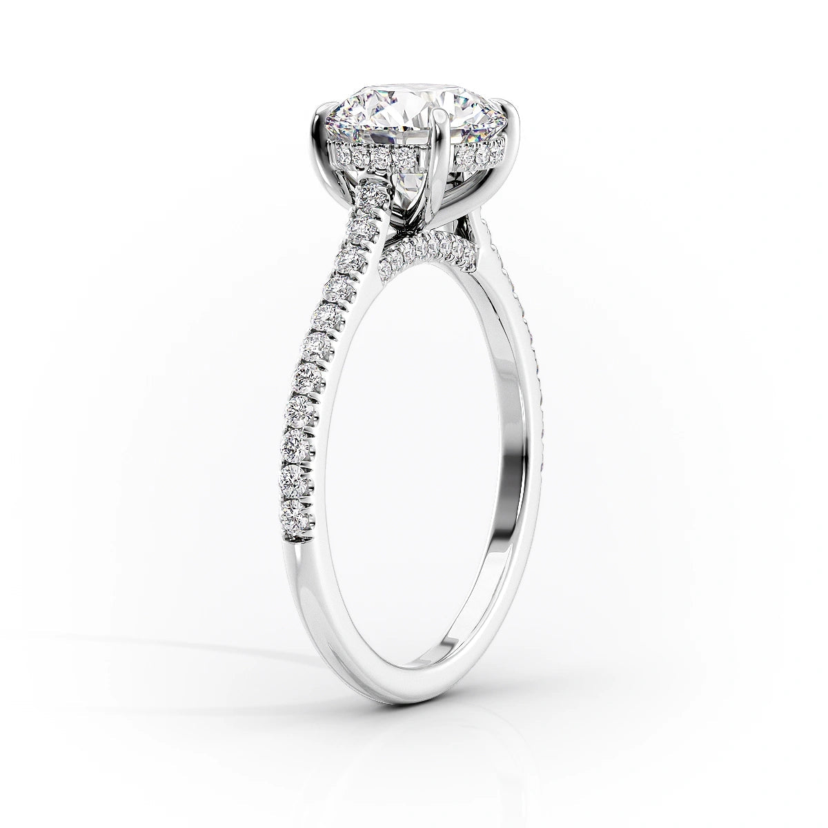 Hidden Halo Engagement Ring Featuring 2.50 CT Oval Moissanite 2