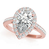 2.5 CT Pear Shaped Moissanite Engagement Ring In Halo & Pave Design 4