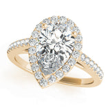 2.5 CT Pear Shaped Moissanite Engagement Ring In Halo & Pave Design 7