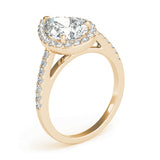 2.5 CT Pear Shaped Moissanite Engagement Ring In Halo & Pave Design 8