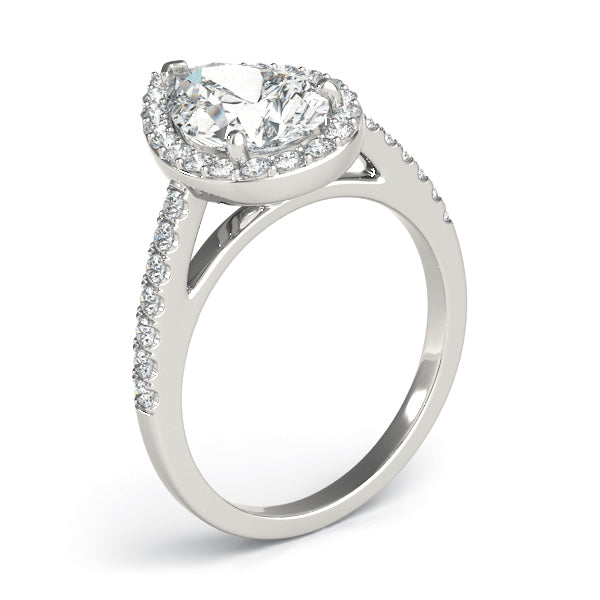 2.5 CT Pear Shaped Moissanite Engagement Ring In Halo & Pave Design 3