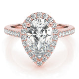 2.5 CT Pear Shaped Moissanite Engagement Ring In Halo & Pave Design 5