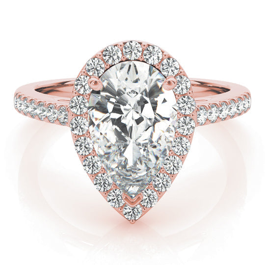 2.5 CT Pear Shaped Moissanite Engagement Ring In Halo & Pave Design 5
